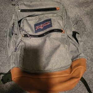 JanSport Classic Gray and Tan Backpack